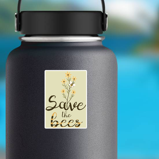 Save The Bees Flower Sticker