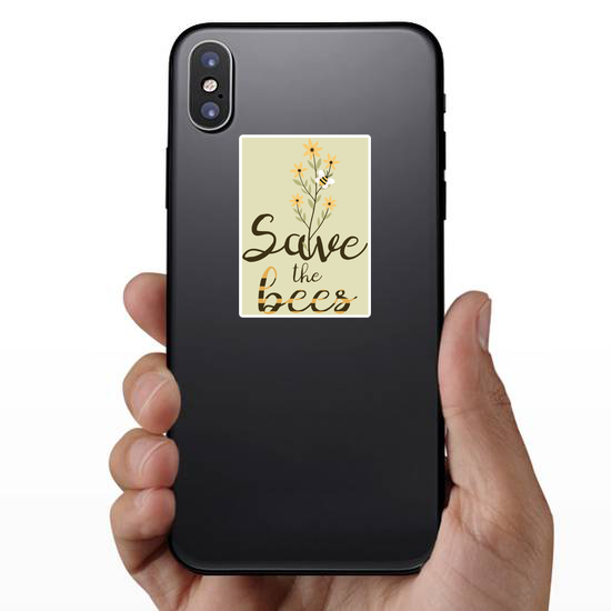 Save The Bees Flower Sticker