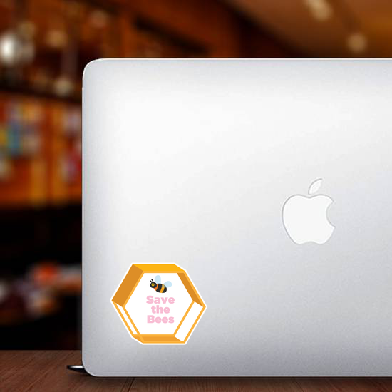 Save The Bees Hexagon Sticker