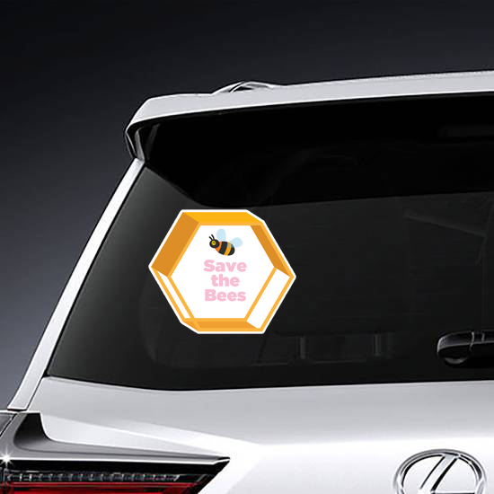 Save The Bees Hexagon Sticker