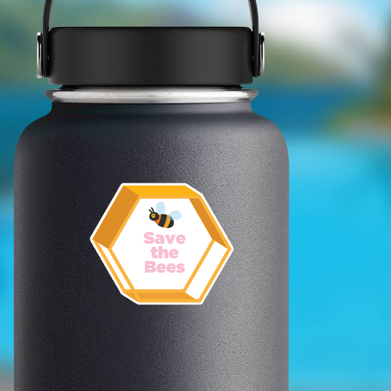 Save The Bees Hexagon Sticker