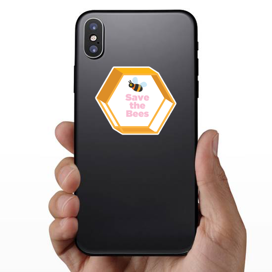 Save The Bees Hexagon Sticker