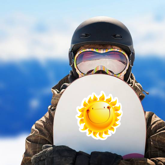 Shining Yellow Smiling Sun Cartoon Sticker