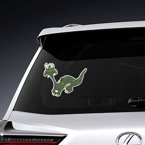 Shocked Little Green Cartoon Lizard Sticker