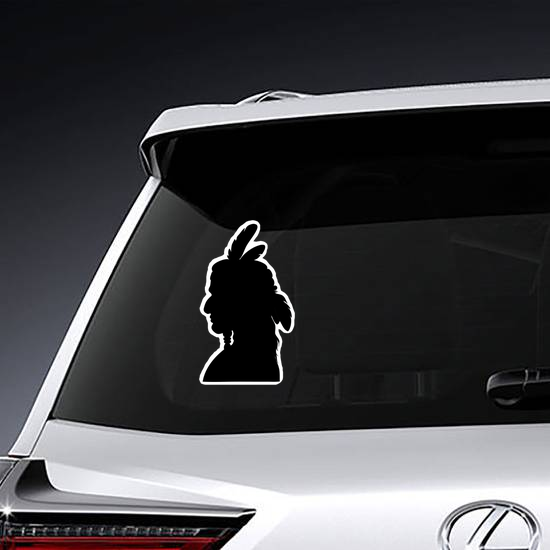 Silhouette Of A Native American Sticker