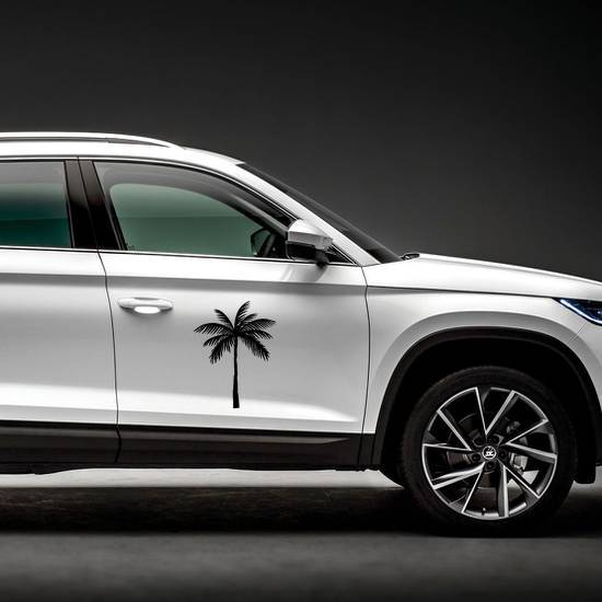 Silhouette Of A Single Palm Tree Sticker