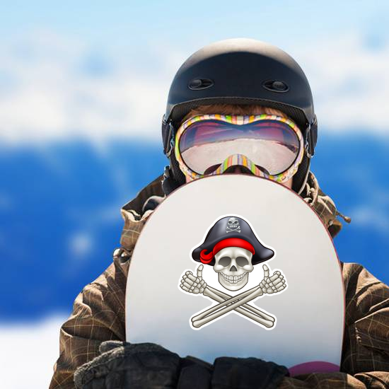 Skull And Crossbones Thumbs Up Pirate Sticker
