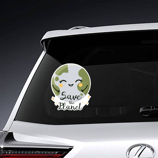 Smiling Cute Earth Sticker