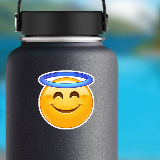 Smiling Emoji Face With Angel Halo Sticker