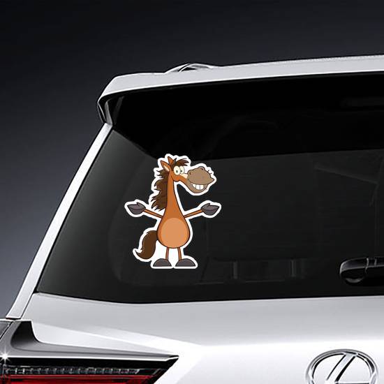 Smiling Horse Cartoon Sticker