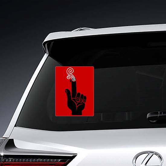 Smoking Finger Gun Sticker