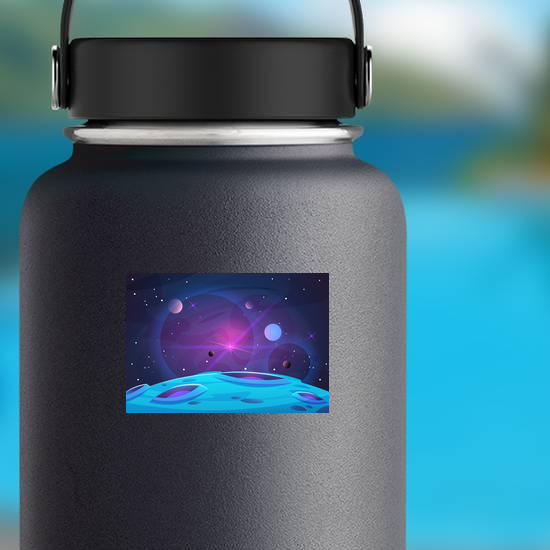 Space And Blue Planet Sticker