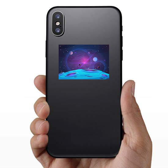 Space And Blue Planet Sticker
