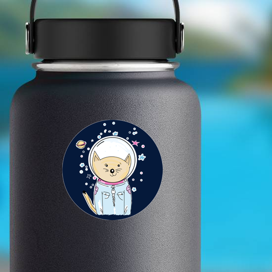 Space Cat Astronaut Sticker