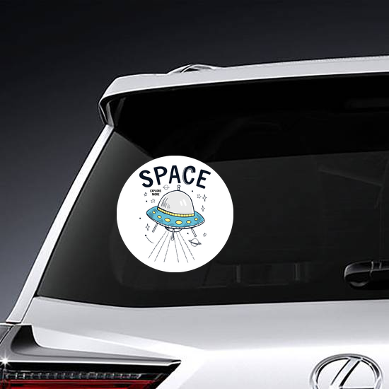 Space UFO Drawing Sticker