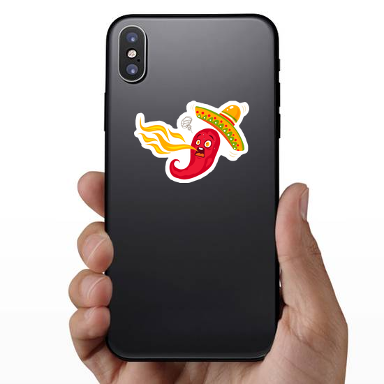 Spicy Chili Pepper Spitting Flames Sticker