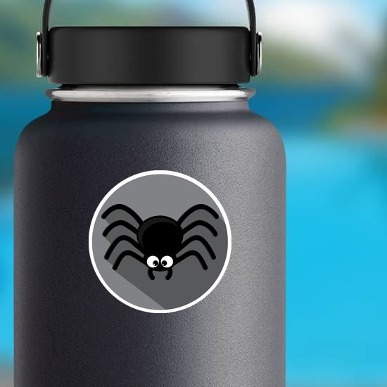 Spider Icon With Shadow Circle Sticker