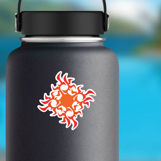 Square Tribal Flame Decoration Sticker
