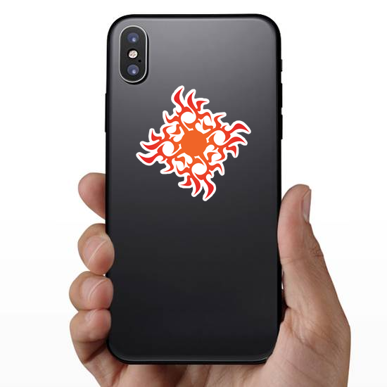 Square Tribal Flame Decoration Sticker