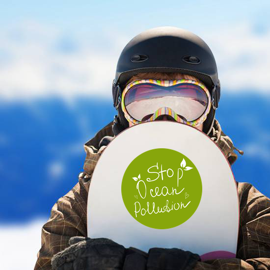 Stop Ocean Pollution Green Sticker