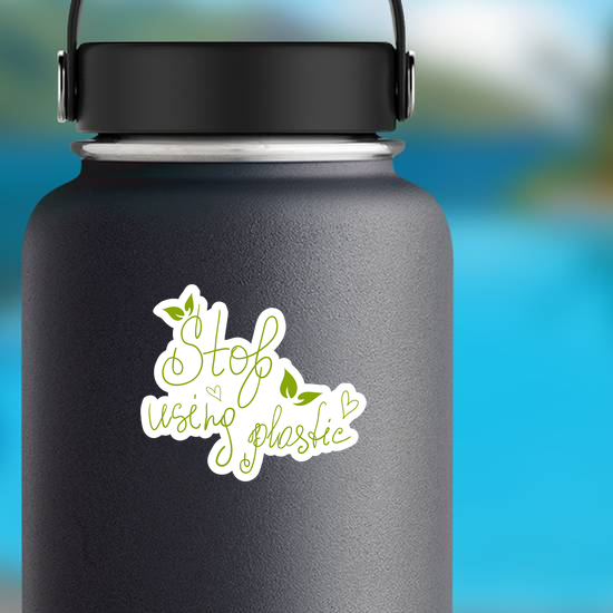 Stop Using Plastic Thin Writing Sticker