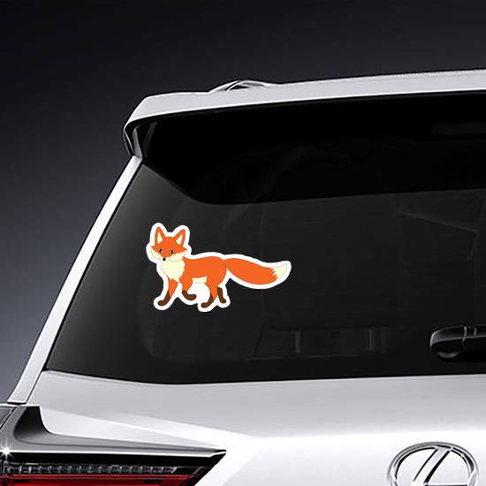 Strolling Cartoon Fox Sticker