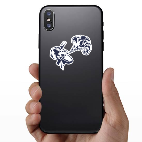 Stylized Illustration Of Man Blowing Vape Smoke Sticker