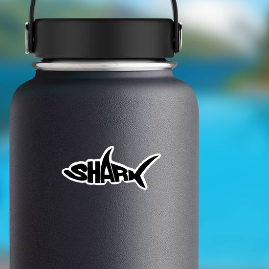 Stylized Word Shark Sticker