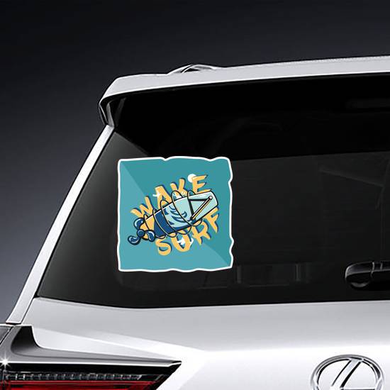 Summer Wakeboarding Typography Sticker