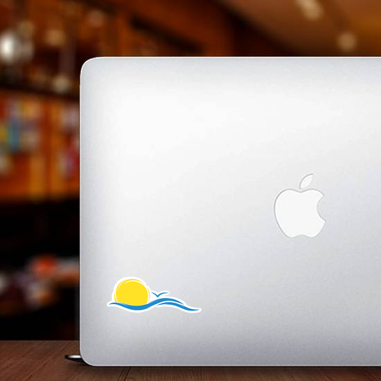 Sun and Sea Wave Sticker