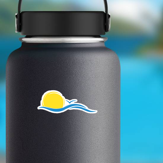 Sun and Sea Wave Sticker
