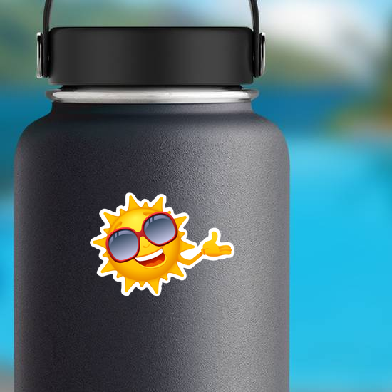 Sun with Large Red Sunglasses Sticker