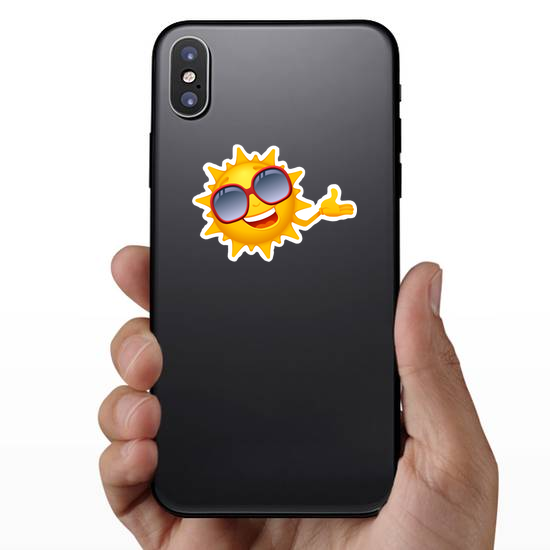 Sun with Large Red Sunglasses Sticker