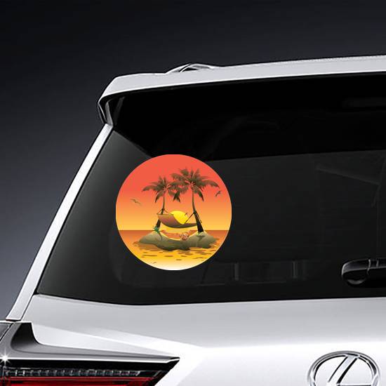 Sunset Beach Hammock Sticker