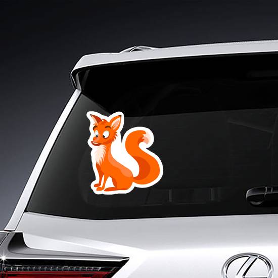 Surprised Cartoon Fox Sticker