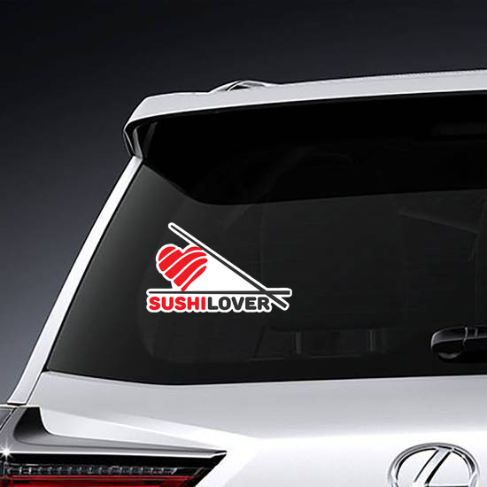 Sushi Lover Heart And Chopsticks Sticker