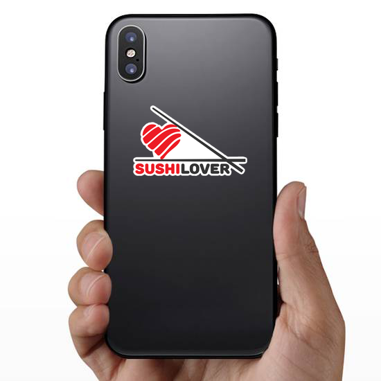 Sushi Lover Heart And Chopsticks Sticker