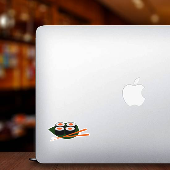 Sushi Rolls On Palm Leaf Sticker