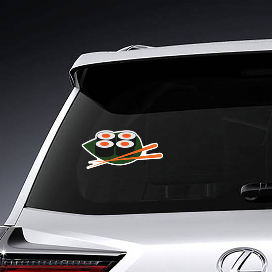 Sushi Rolls On Palm Leaf Sticker