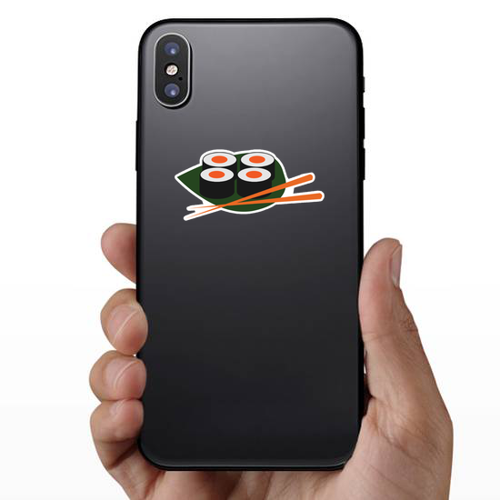 Sushi Rolls On Palm Leaf Sticker