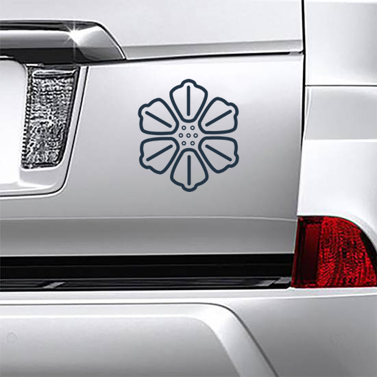 Symmetrical Hibiscus Icon Sticker