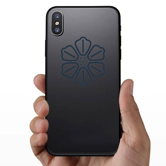 Symmetrical Hibiscus Icon Sticker