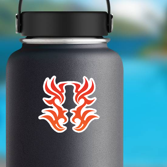 Symmetrical Tribal Flame Decoration Sticker