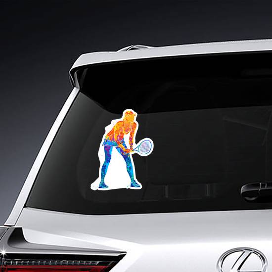 Tennis Player Silhouette Sticker example 