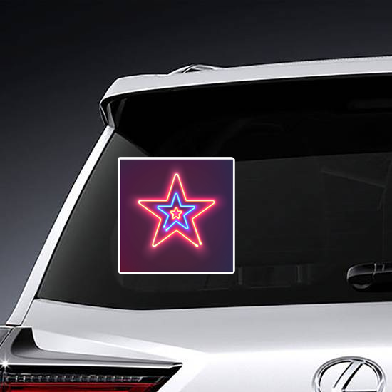 Three Shining Neon Stars Sticker