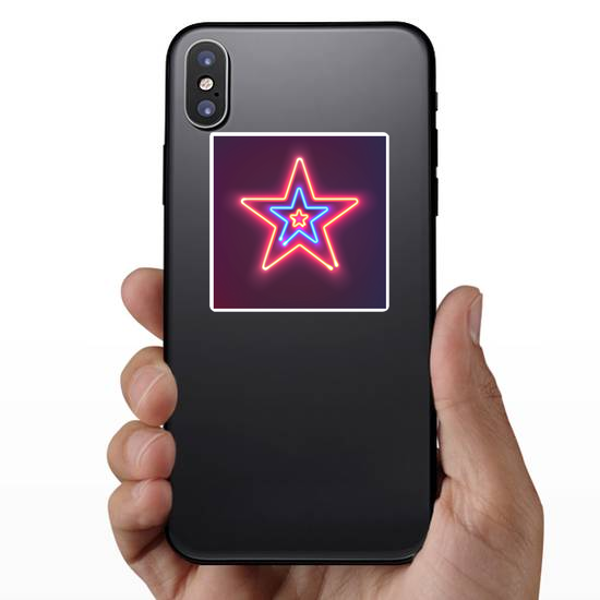 Three Shining Neon Stars Sticker