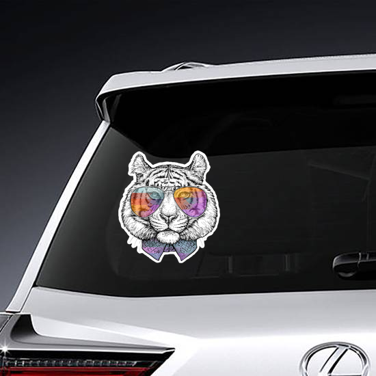 Tiger in Sunglasses and Collared Shirt Sticker