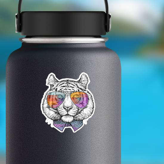 Tiger in Sunglasses and Collared Shirt Sticker