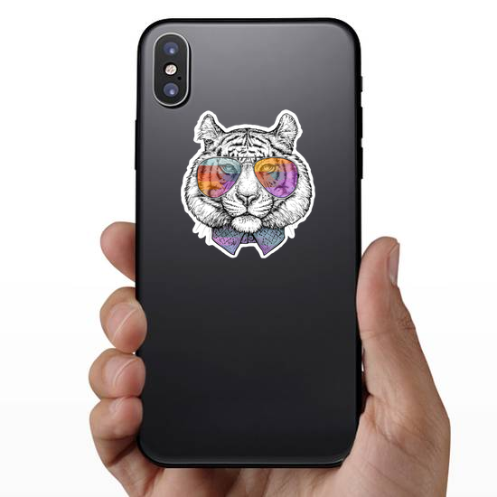 Tiger in Sunglasses and Collared Shirt Sticker