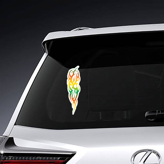 Tribal Art Multi-Color Flames Sticker